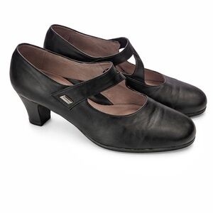 Beautifeel Black Leather Mary Jane Heels – Size 41 – Comfort Designer Shoes